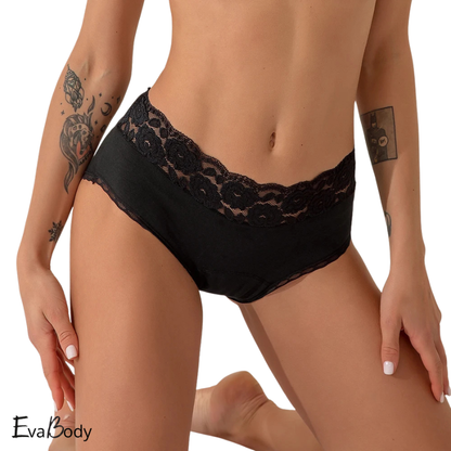 Heavy Flow Cotton Lace Design High Brief