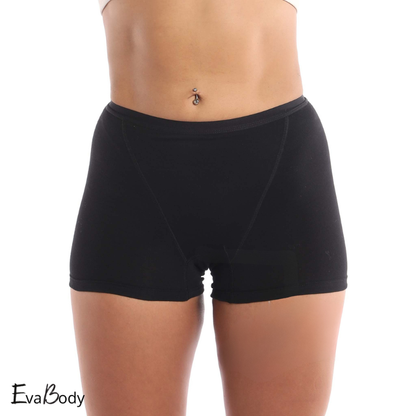 Super Absorbency Cotton Longline Boyshort – Black